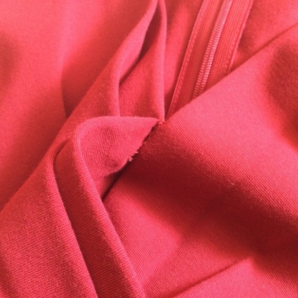 Lafayette 148 Red Pleated Crossover Bodice Dress 8 - Picture 12 of 13